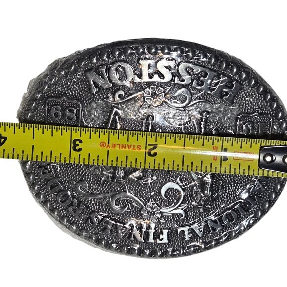 1989 NFR Belt Buckle NOS National Finals Rodeo Steer Wrestling Horse Cowboy - Picture 9 of 10